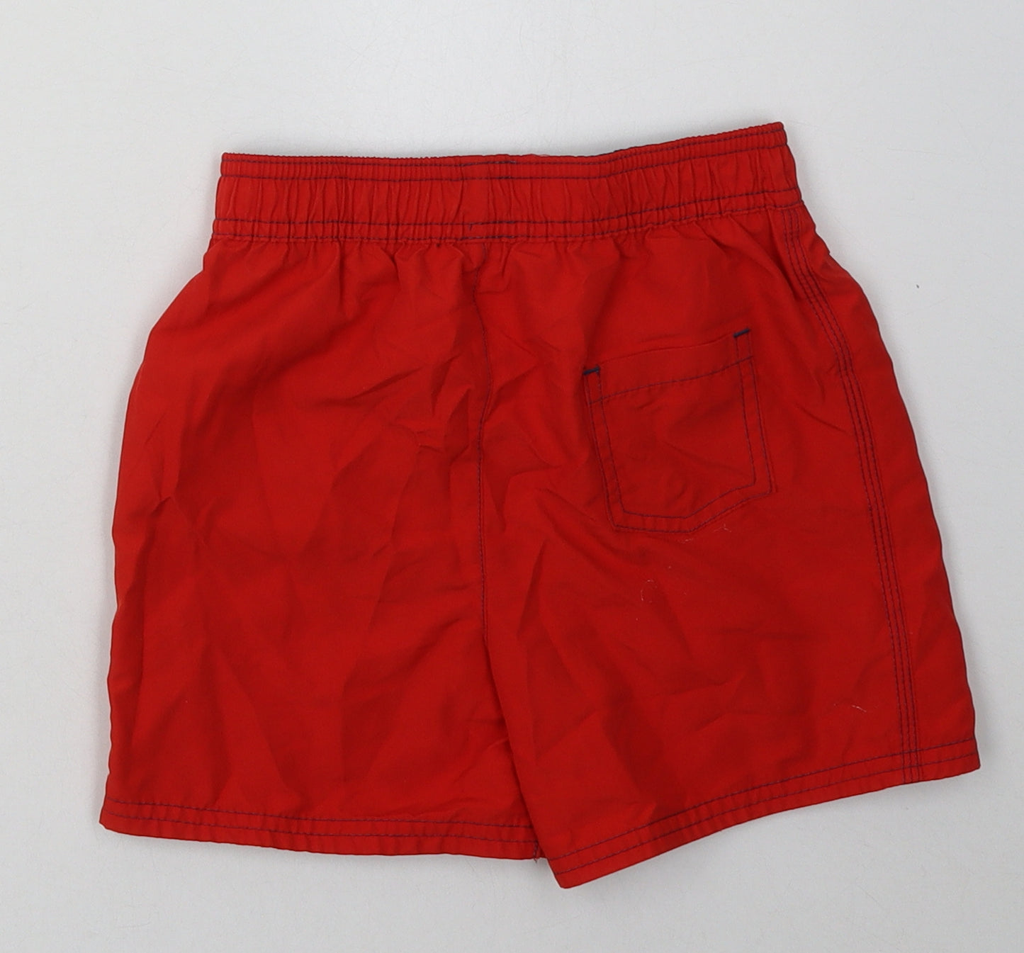 George Boys Red  Polyester Sweat Shorts Size 5-6 Years  Regular Tie