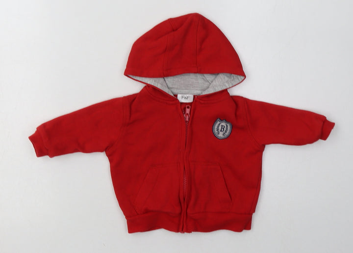 F&F Boys Red   Basic Jacket Jacket Size 3-6 Months   Zip