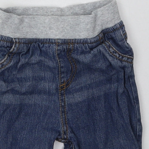F&F Boys Blue  Cotton Capri Trousers Size 3-6 Months