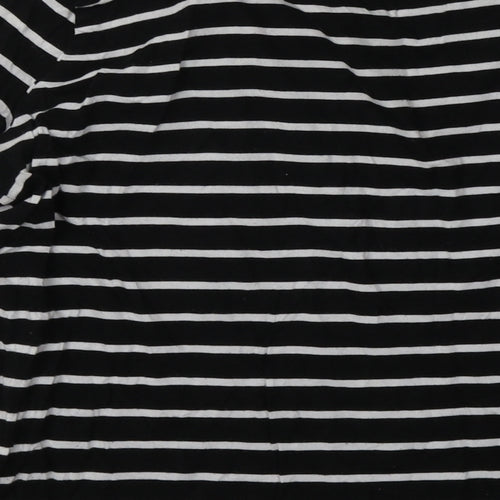 New Look Womens Black Striped Cotton Pullover Sweatshirt Size 6  Pullover