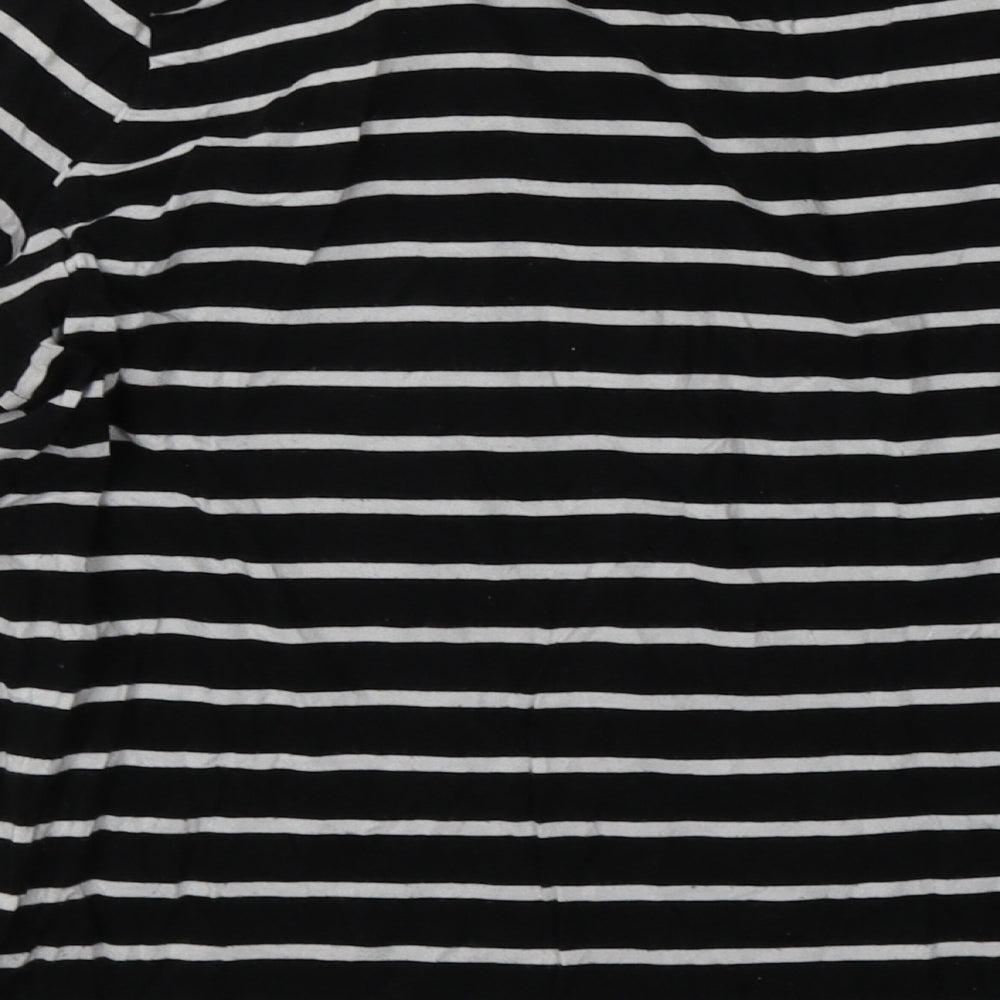 New Look Womens Black Striped Cotton Pullover Sweatshirt Size 6  Pullover