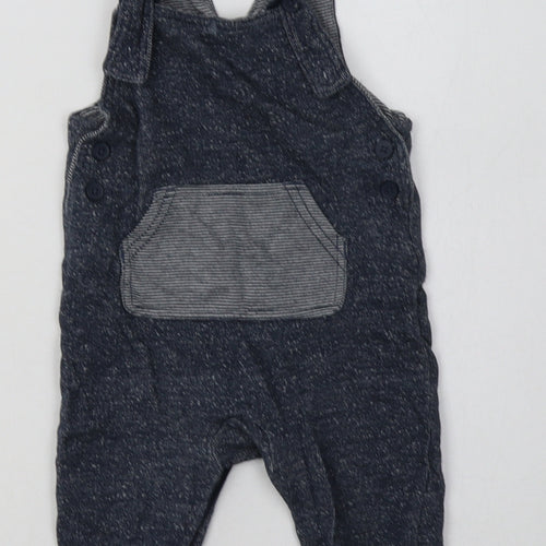 George Boys Blue  Cotton Dungaree One-Piece Size 3-6 Months  Button