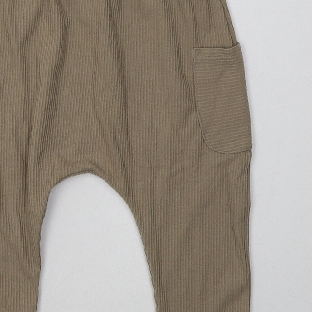 NEXT Girls Beige  Cotton Capri Trousers Size 9-12 Months