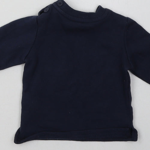 F&F Boys Blue  Cotton Basic Casual Size 3-6 Months Crew Neck Pullover - bear hug