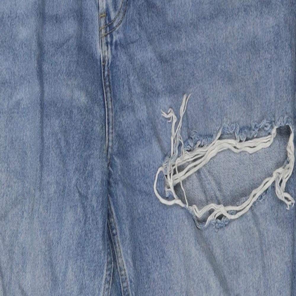 Primark Womens Blue  Cotton Mom Jeans Size 20 L32 in Regular Button