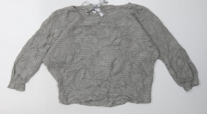 Preworn Womens Grey Acrylic Pullover Sweatshirt Size S Pullover