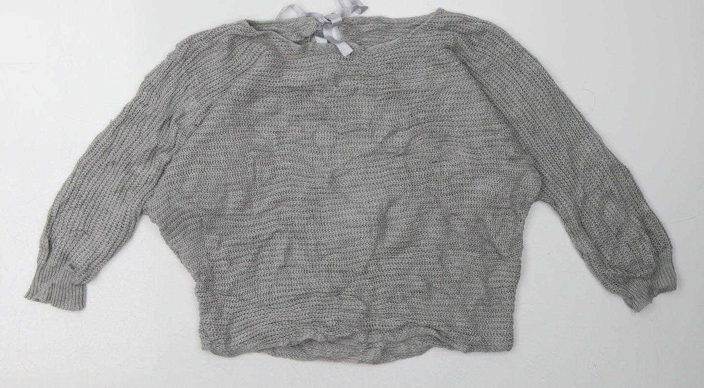Preworn Womens Grey  Acrylic Pullover Sweatshirt Size S  Pullover