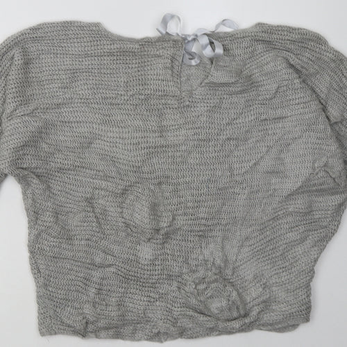 Preworn Womens Grey  Acrylic Pullover Sweatshirt Size S  Pullover