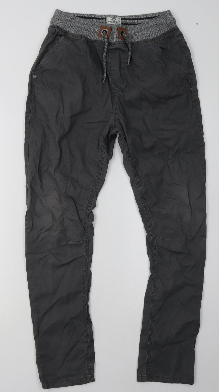 NEXT Boys Grey  Cotton Capri Trousers Size 13 Years  Regular Tie