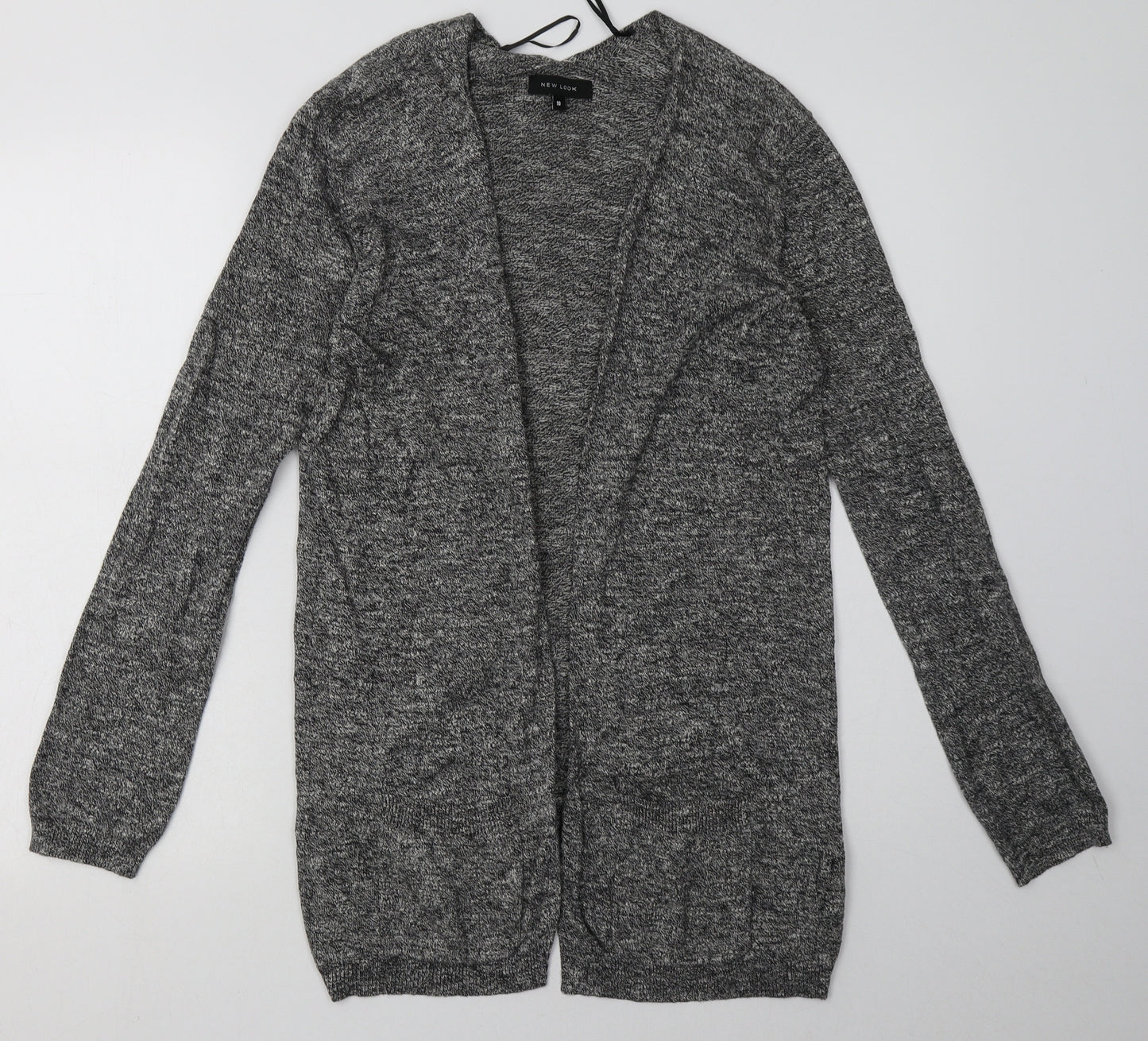 New Look Womens Grey V-Neck  Cotton Cardigan Jumper Size 10