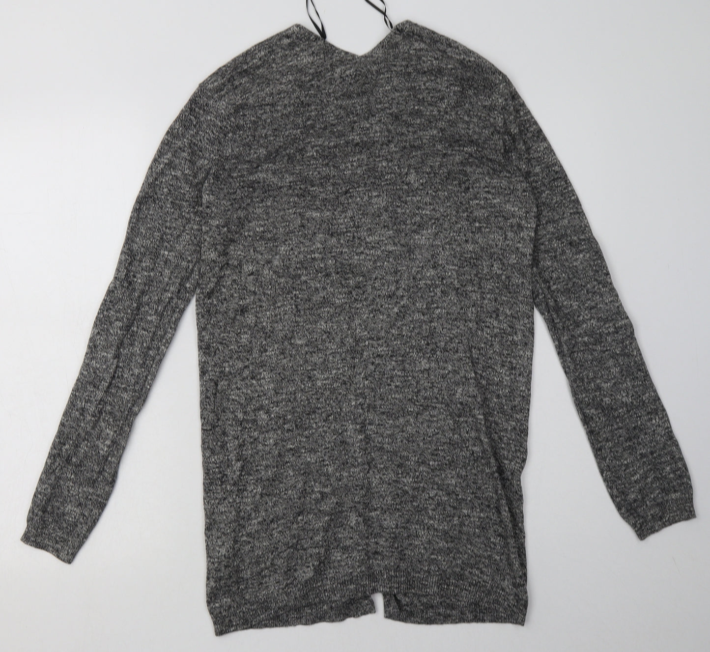 New Look Womens Grey V-Neck  Cotton Cardigan Jumper Size 10