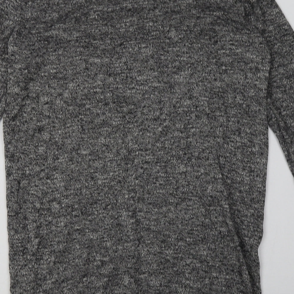 New Look Womens Grey V-Neck  Cotton Cardigan Jumper Size 10