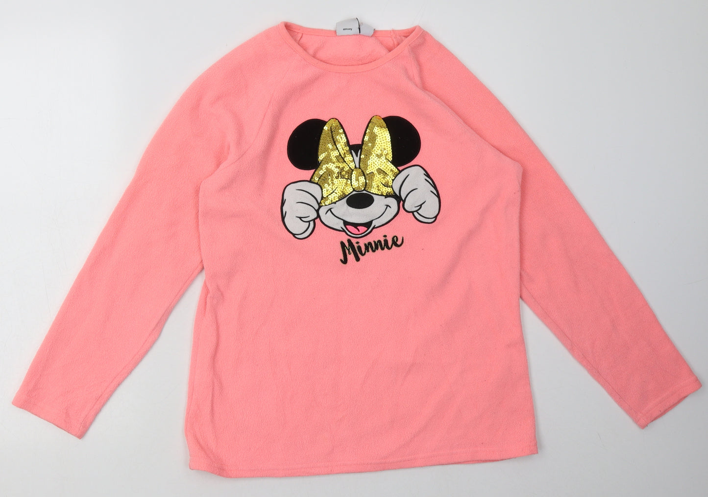 Primark Girls Pink  Polyester  Pyjama Top Size 14-15 Years  Pullover - Minnie Mouse