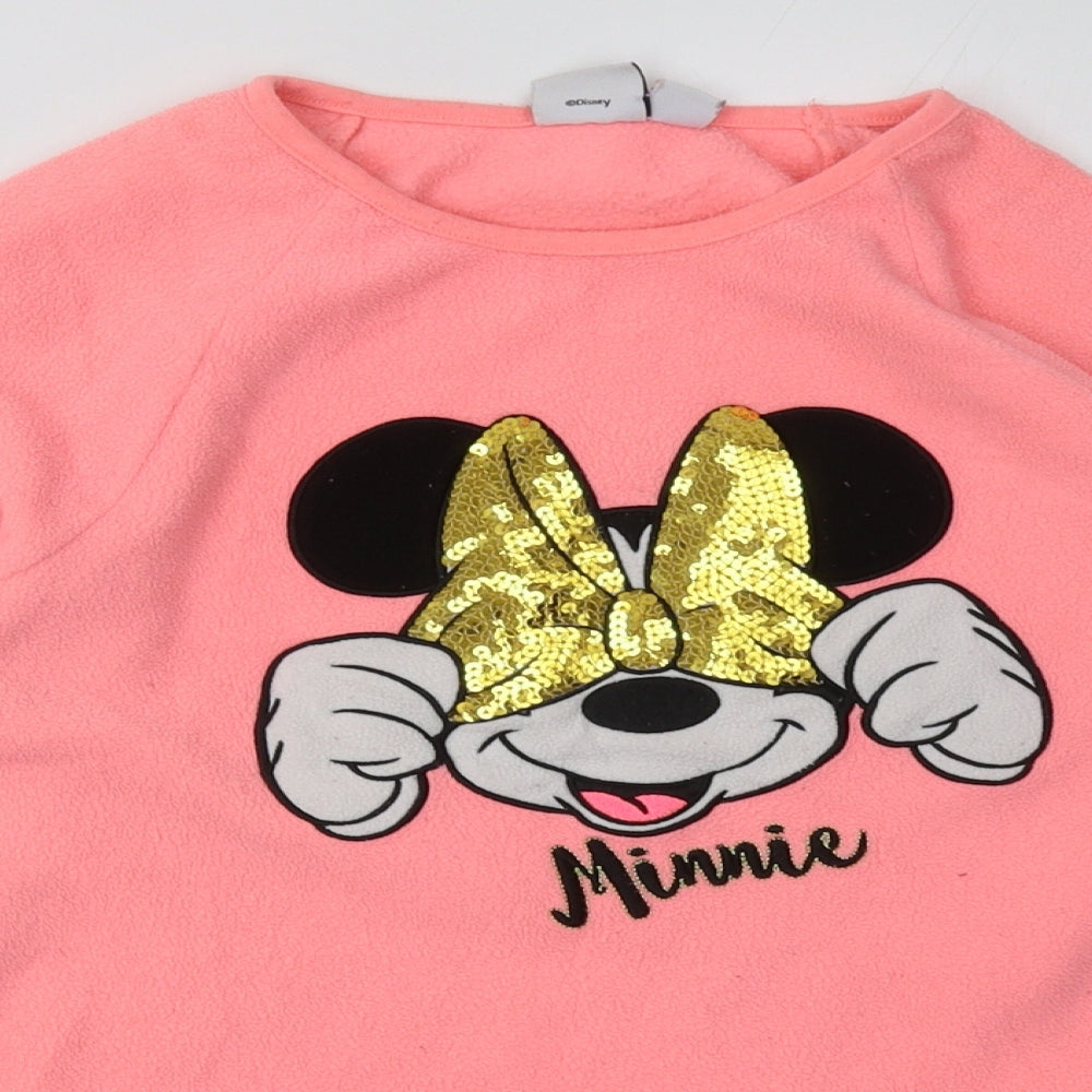 Primark Girls Pink  Polyester  Pyjama Top Size 14-15 Years  Pullover - Minnie Mouse