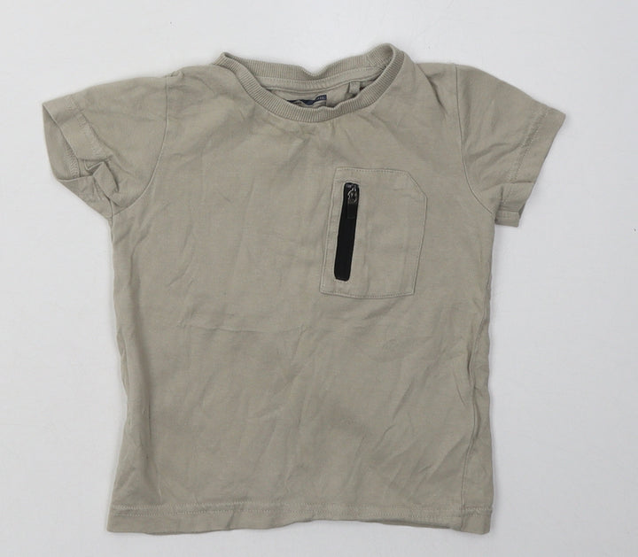 NEXT Boys Green  Cotton Basic T-Shirt Size 12-18 Months Crew Neck Pullover