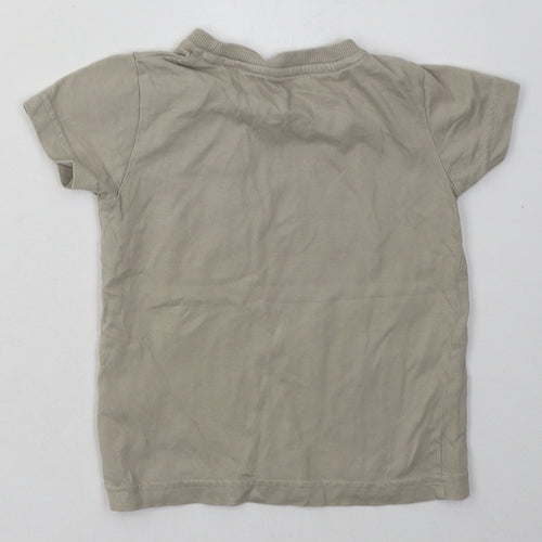 NEXT Boys Green  Cotton Basic T-Shirt Size 12-18 Months Crew Neck Pullover