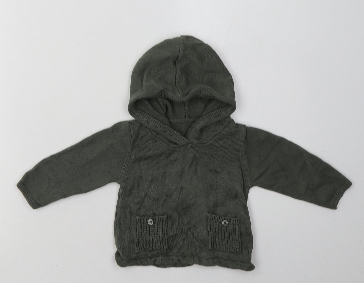 Matalan Boys Green  Cotton Basic Casual Size 3-6 Months Crew Neck Pullover