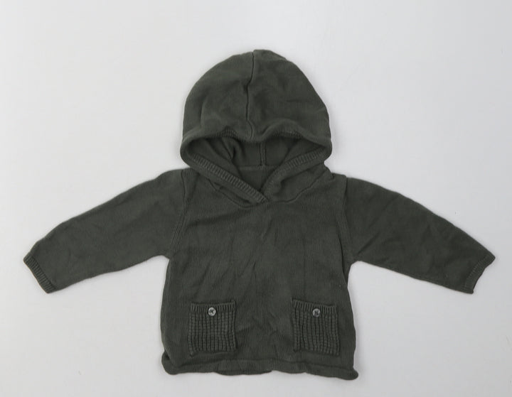 Matalan Boys Green  Cotton Basic Casual Size 3-6 Months Crew Neck Pullover