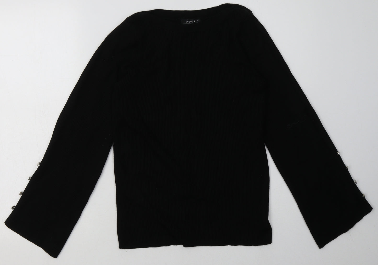 Matalan Womens Black  Viscose Pullover Sweatshirt Size 16  Pullover