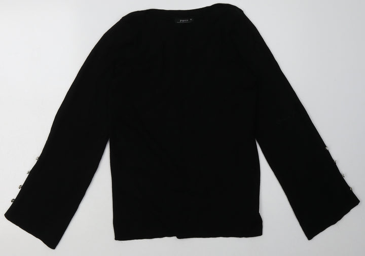 Matalan Womens Black Viscose Pullover Sweatshirt Size 16 Pullover