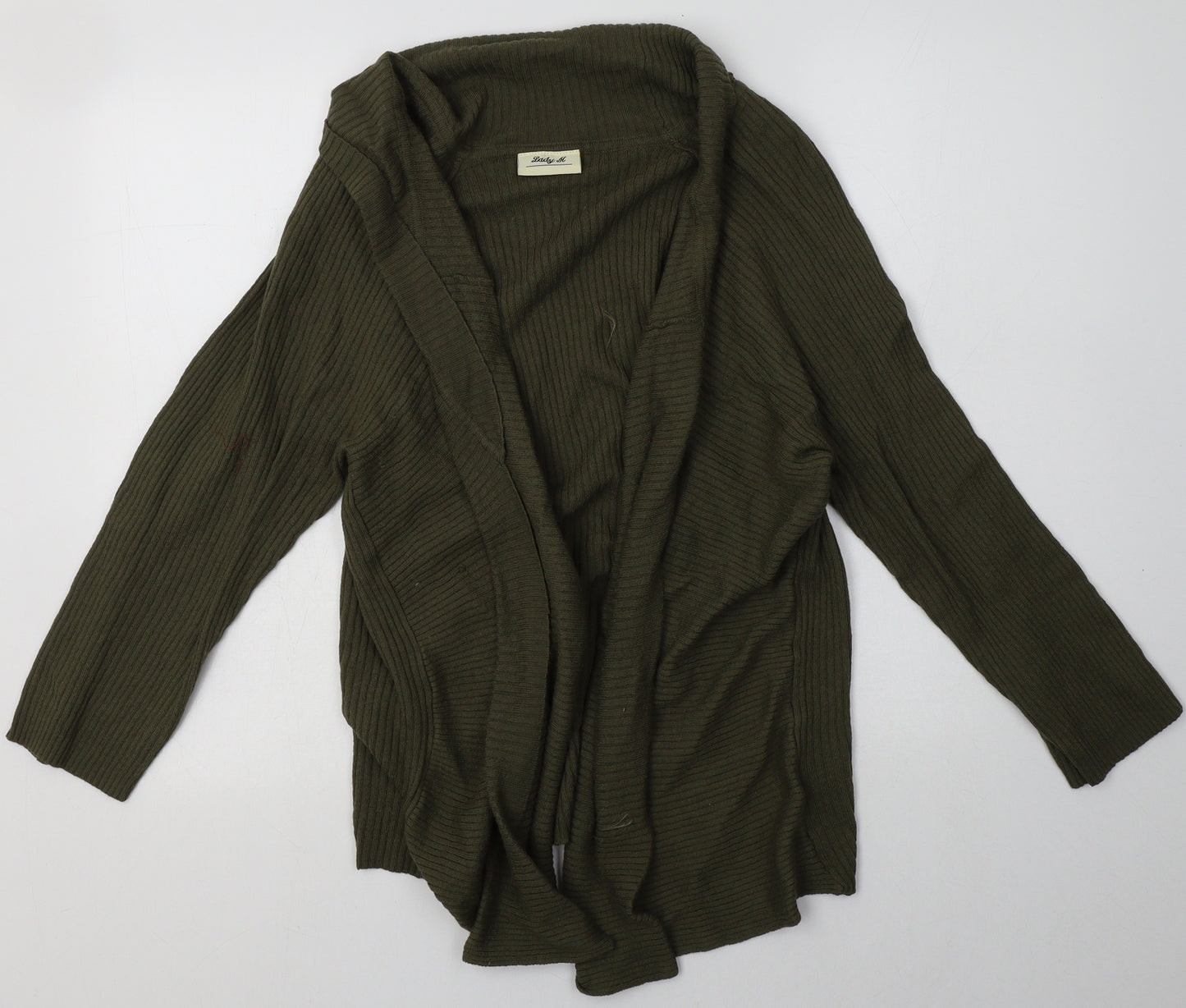 lady m  Womens Green V-Neck  Wool Cardigan Jumper Size 26