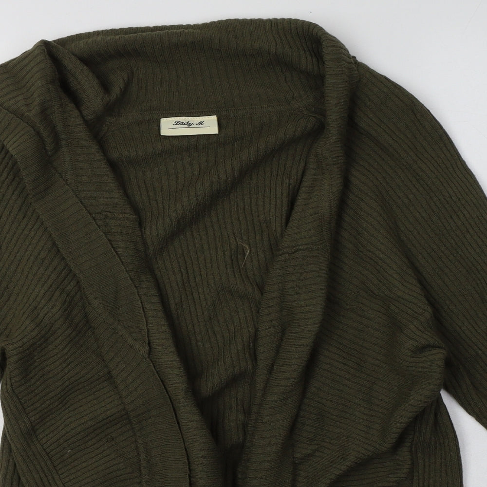 lady m  Womens Green V-Neck  Wool Cardigan Jumper Size 26