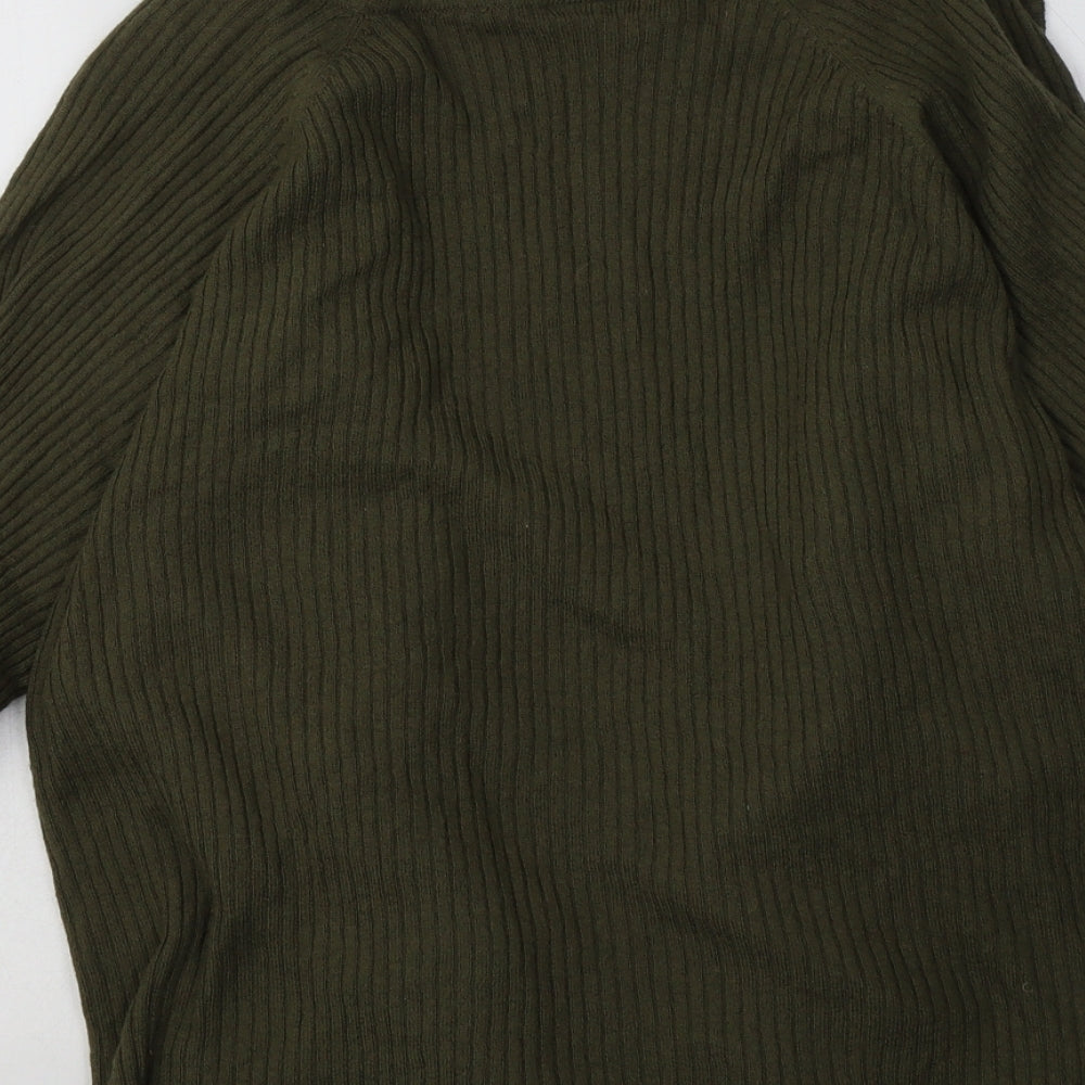 lady m  Womens Green V-Neck  Wool Cardigan Jumper Size 26