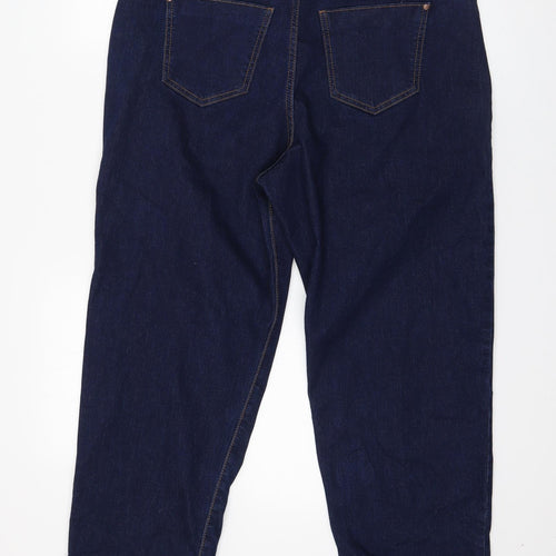 George Womens Blue  Cotton Straight Jeans Size 16 L26 in Regular Button