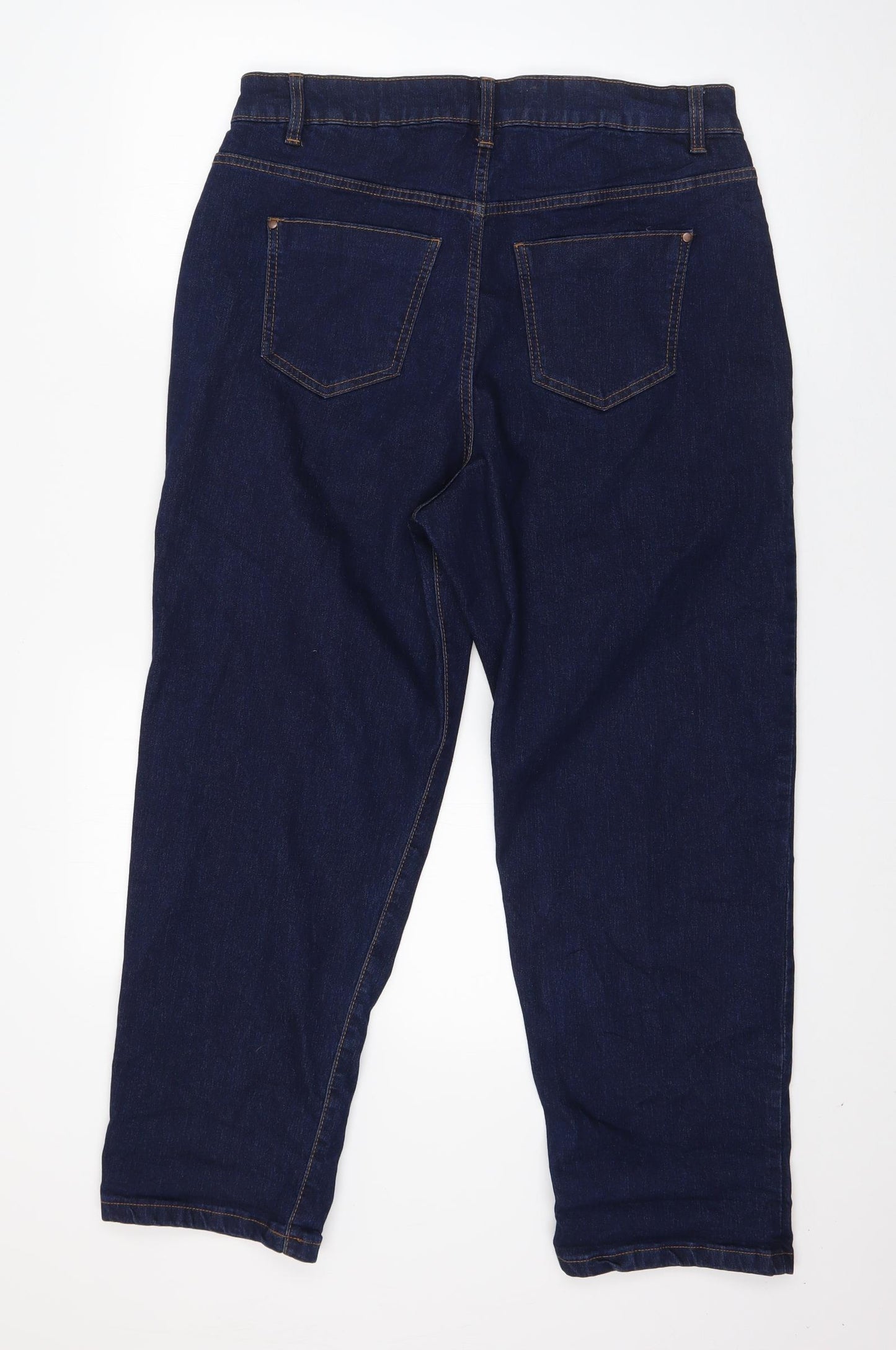 George Womens Blue  Cotton Straight Jeans Size 16 L26 in Regular Button