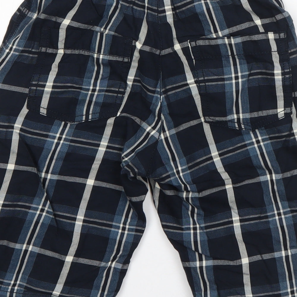 TU Boys Blue Check Cotton Bermuda Shorts Size 8 Years  Regular Drawstring