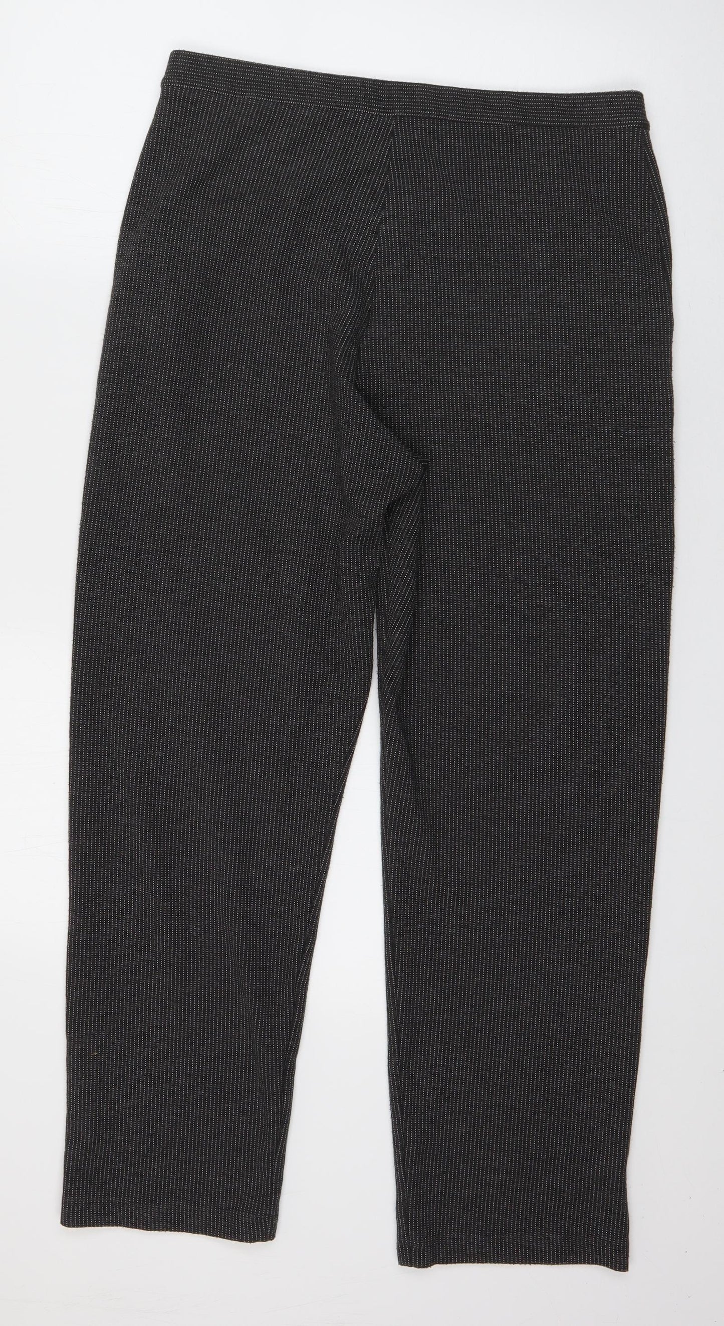 Marks and Spencer Womens Grey Polka Dot Polyester Trousers  Size 12 L26 in Regular