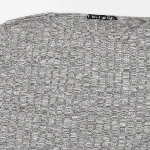 Boohoo Womens Grey  Polyester Pullover Sweatshirt Size 16  Pullover