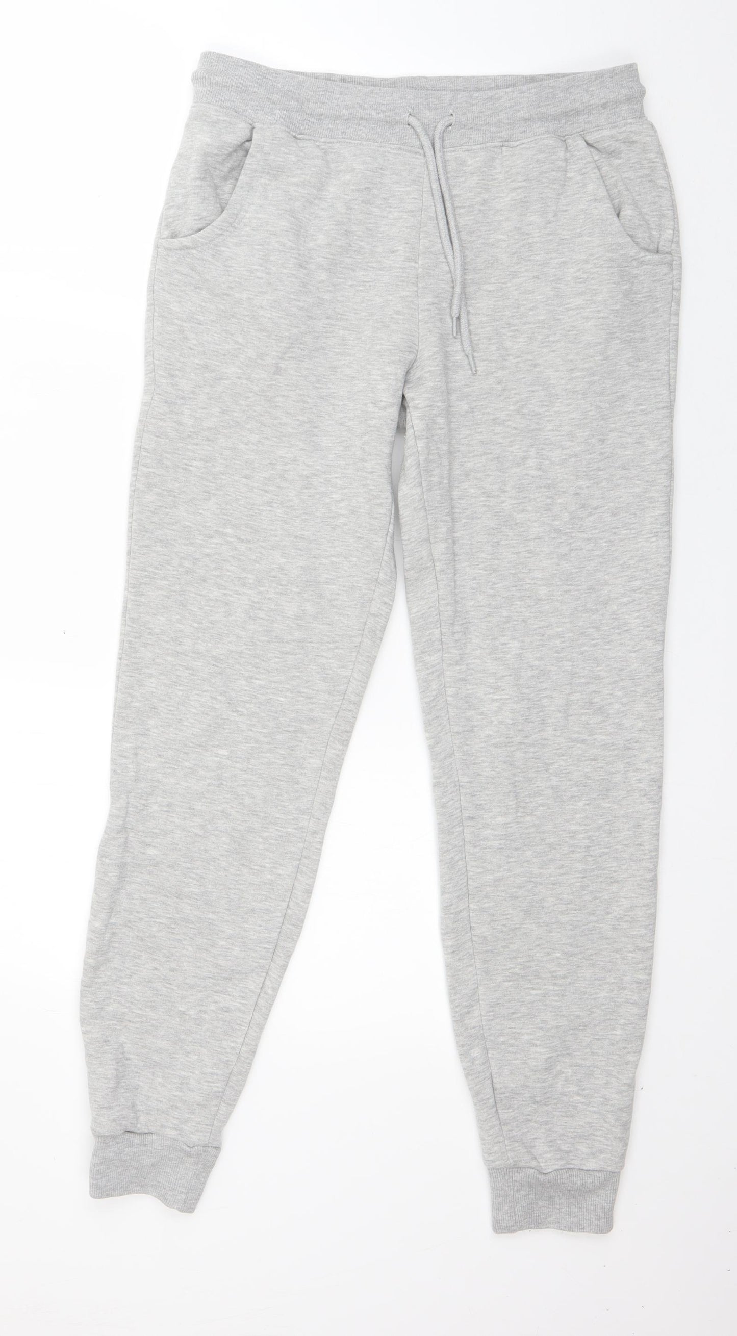 Papaya Womens Grey  Polyester Jogger Trousers Size S L28 in Regular Drawstring