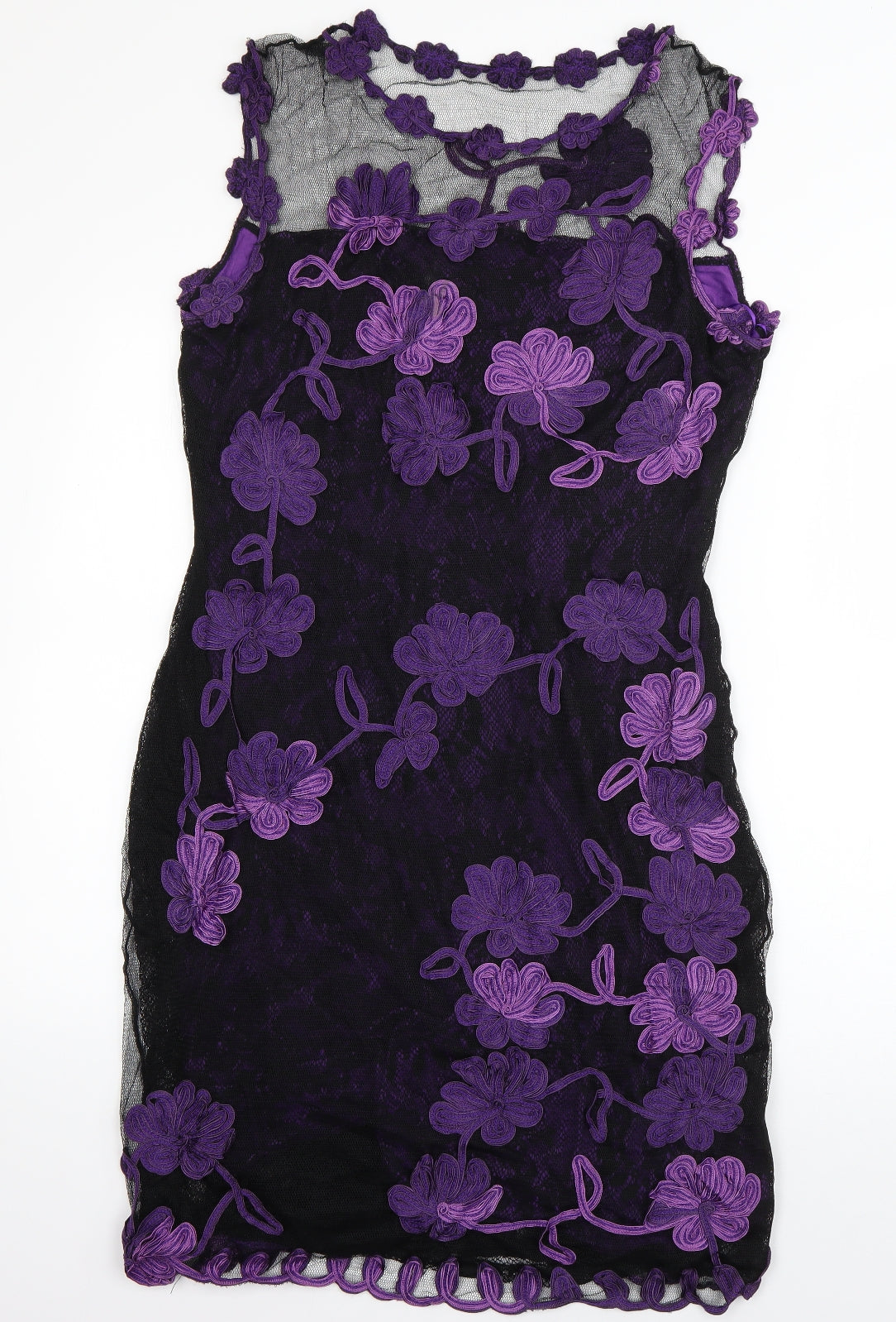 Phase Eight Womens Black Floral Nylon A-Line  Size 18  Boat Neck Pullover