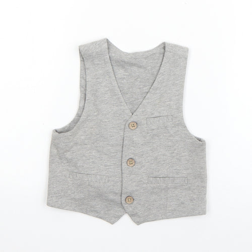 Lullaby Boys Grey   Jacket Waistcoat Size 12-18 Months   Button