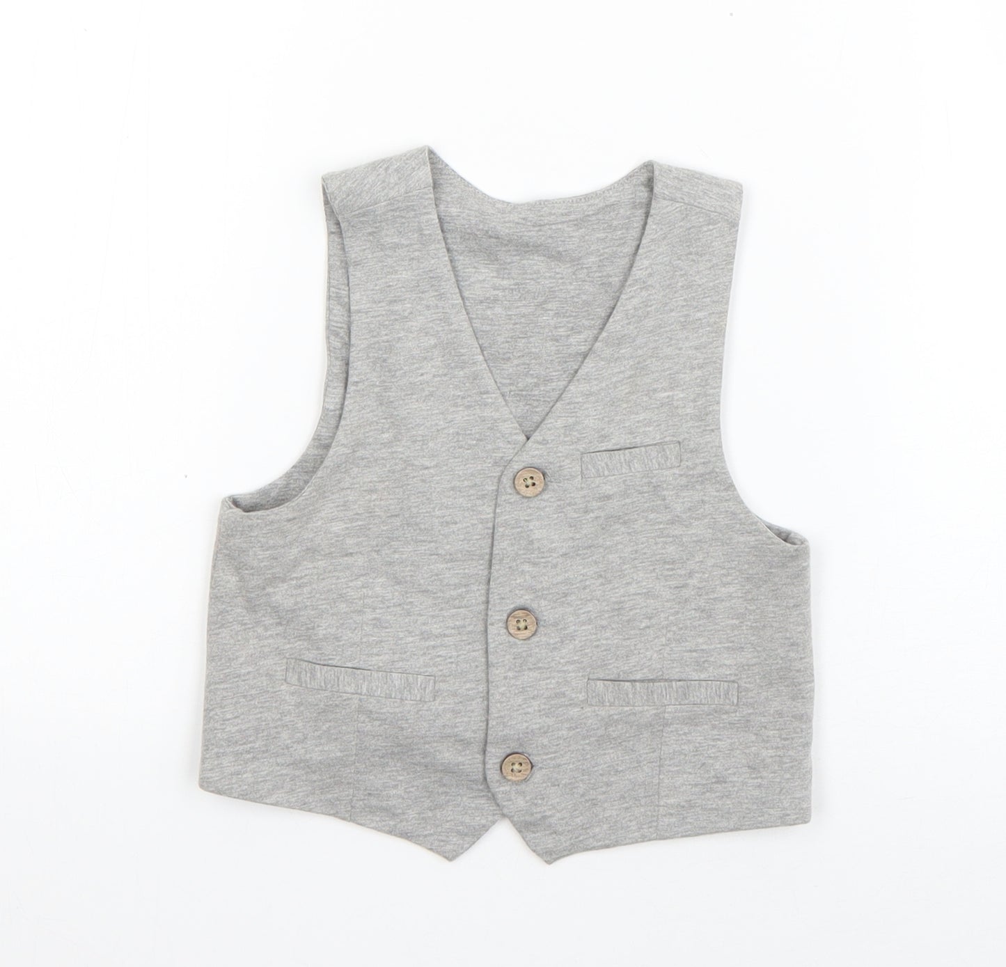 Lullaby Boys Grey   Jacket Waistcoat Size 12-18 Months   Button