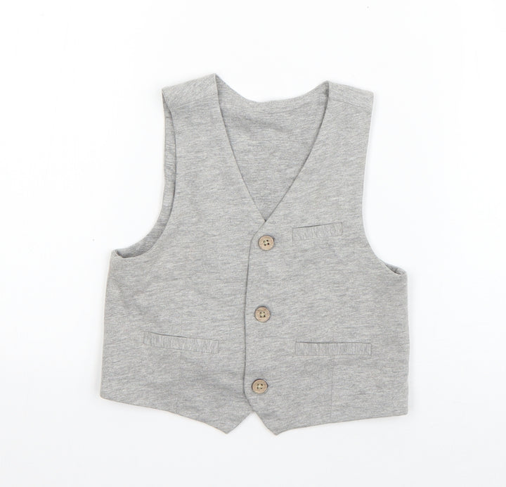 Lullaby Boys Grey   Jacket Waistcoat Size 12-18 Months   Button