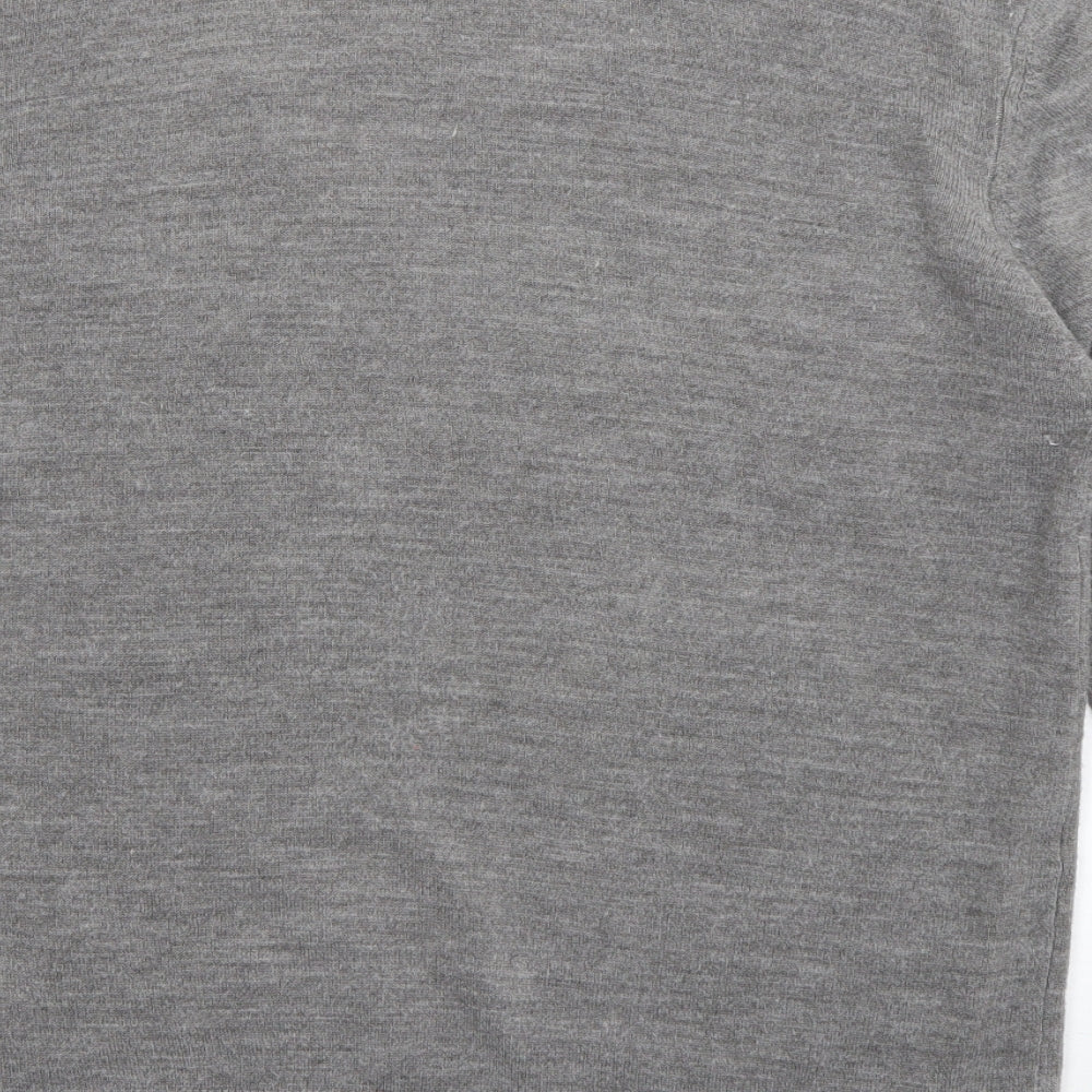 Peacocks Womens Grey Round Neck  Acrylic Pullover Jumper Size L