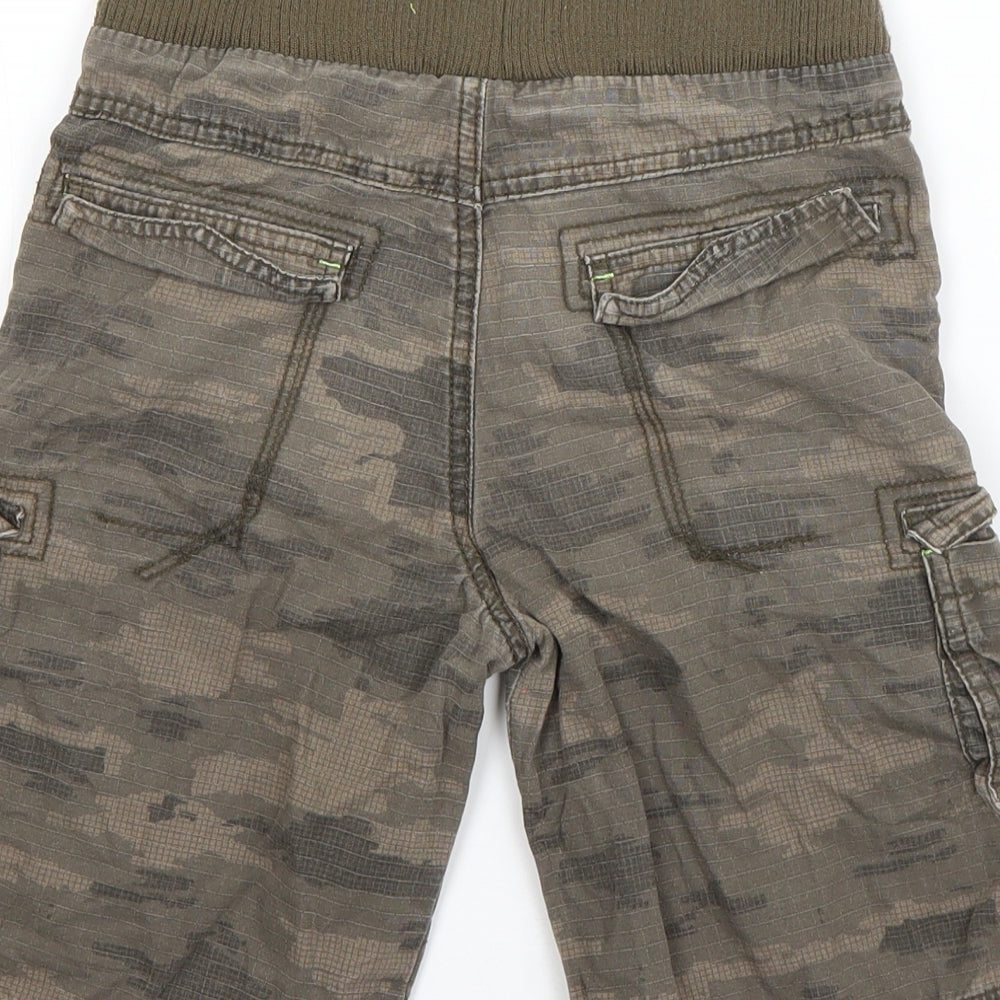 George Boys Green Camouflage Cotton Bermuda Shorts Size 7-8 Years  Regular Drawstring