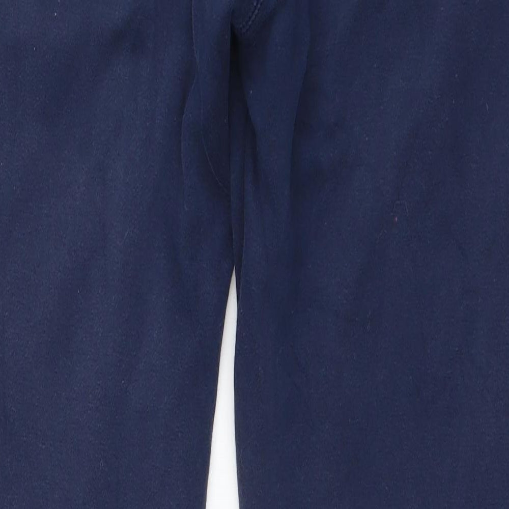 adidas Mens Blue Striped Cotton Jogger Trousers Size S L28 in Regular Drawstring