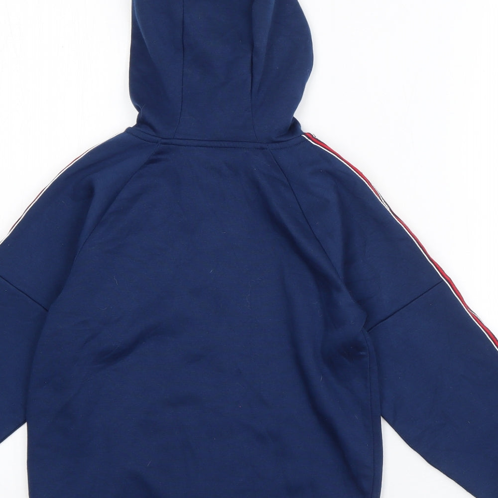 Matalan Boys Blue Striped Polyester Full Zip Hoodie Size 6 Years  Zip