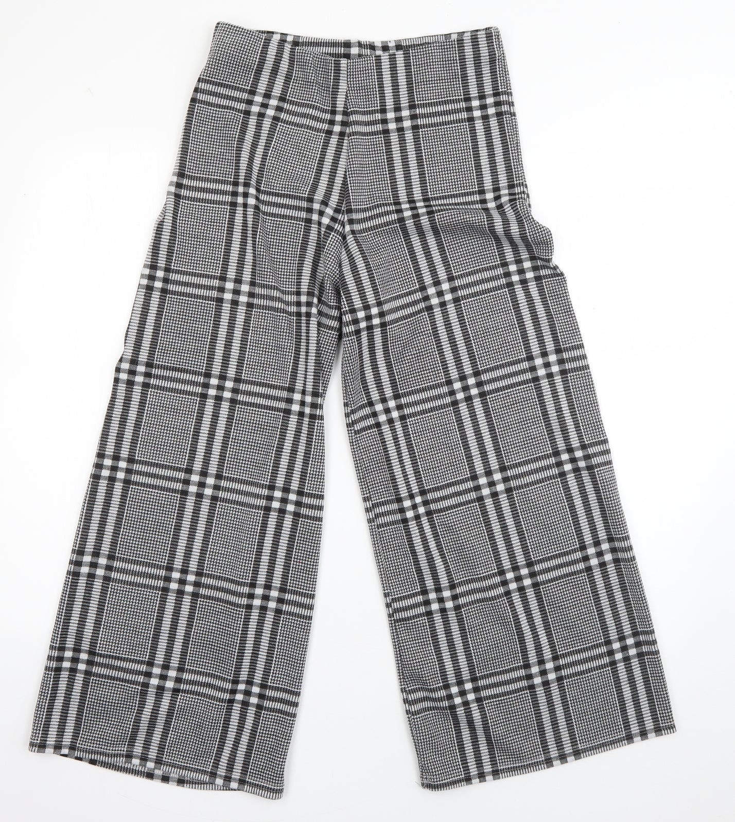 Primark Womens Grey Check Cotton Culotte Shorts Size 10 L20 in Regular