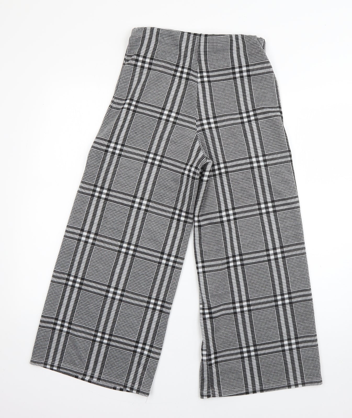 Primark Womens Grey Check Cotton Culotte Shorts Size 10 L20 in Regular