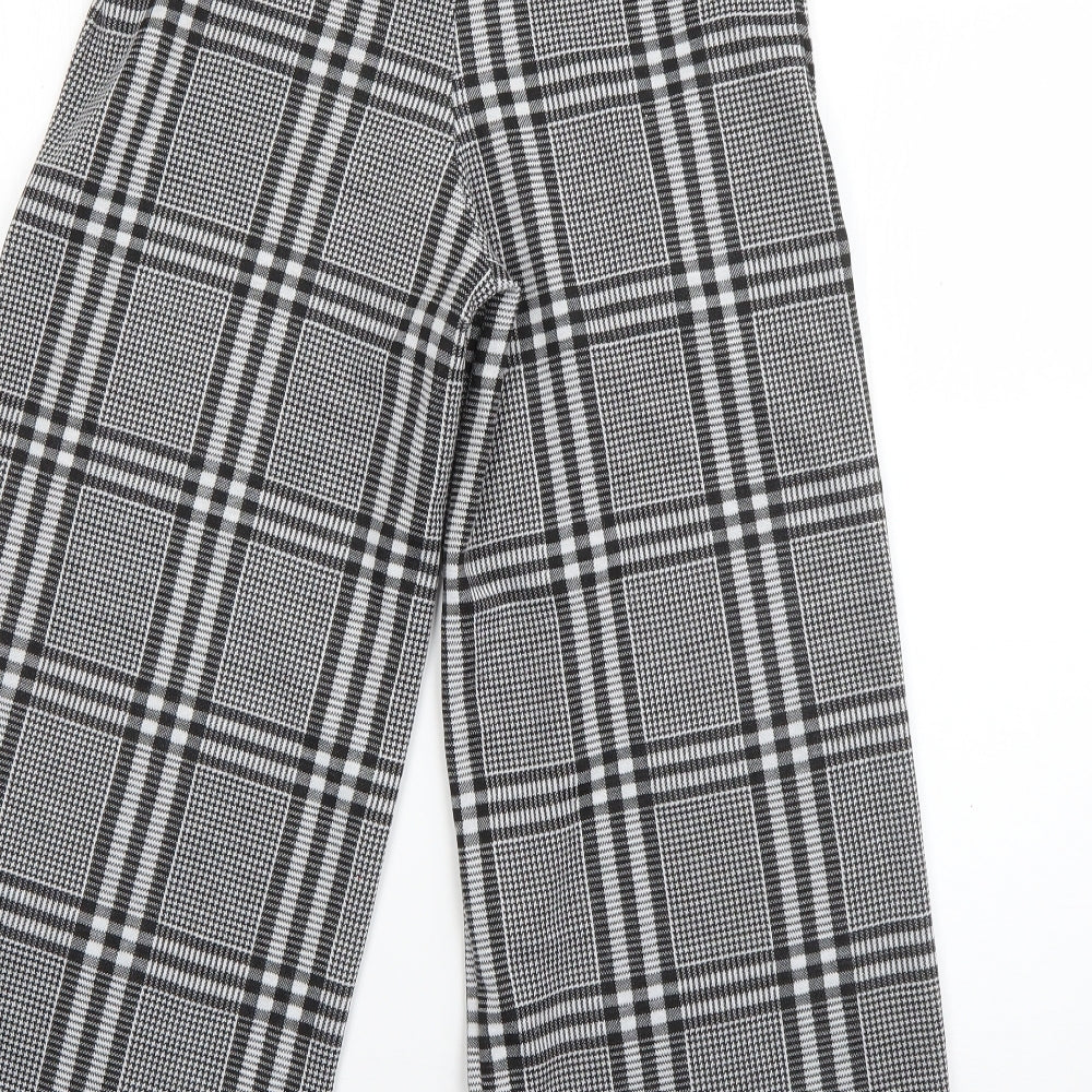 Primark Womens Grey Check Cotton Culotte Shorts Size 10 L20 in Regular