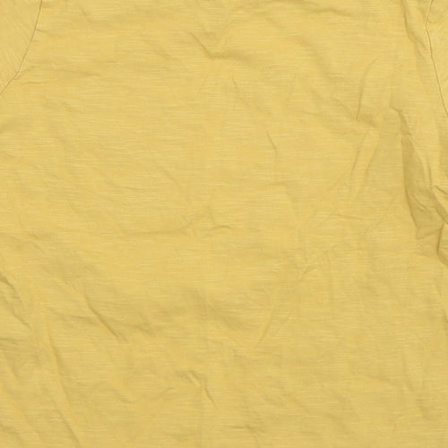 Marks and Spencer Boys Yellow  Cotton Basic T-Shirt Size 9-10 Years Round Neck Pullover - Wild Flower