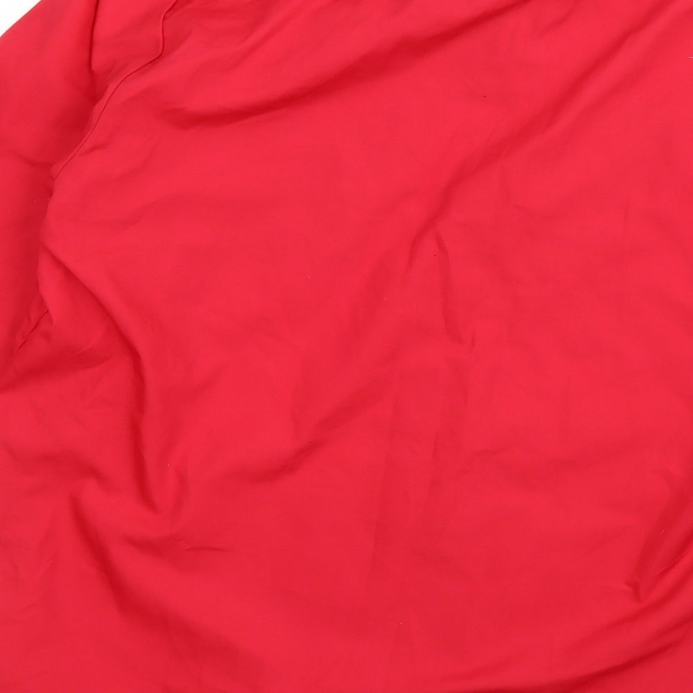 Banner Mens Red  Polyester  Button-Up Size 38 Collared Button