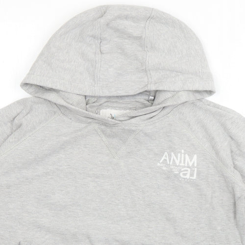 Animal Womens Grey  Cotton Pullover Hoodie Size 14  Pullover