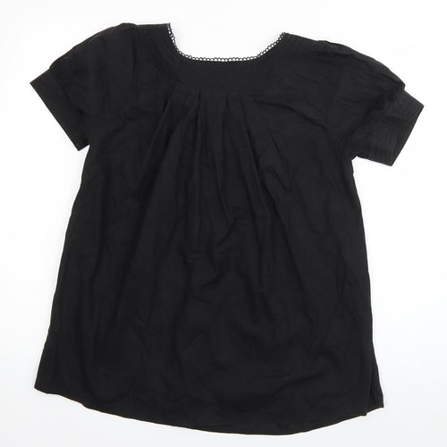 Miss Posh Womens Black  Cotton Basic Blouse Size 10 Square Neck
