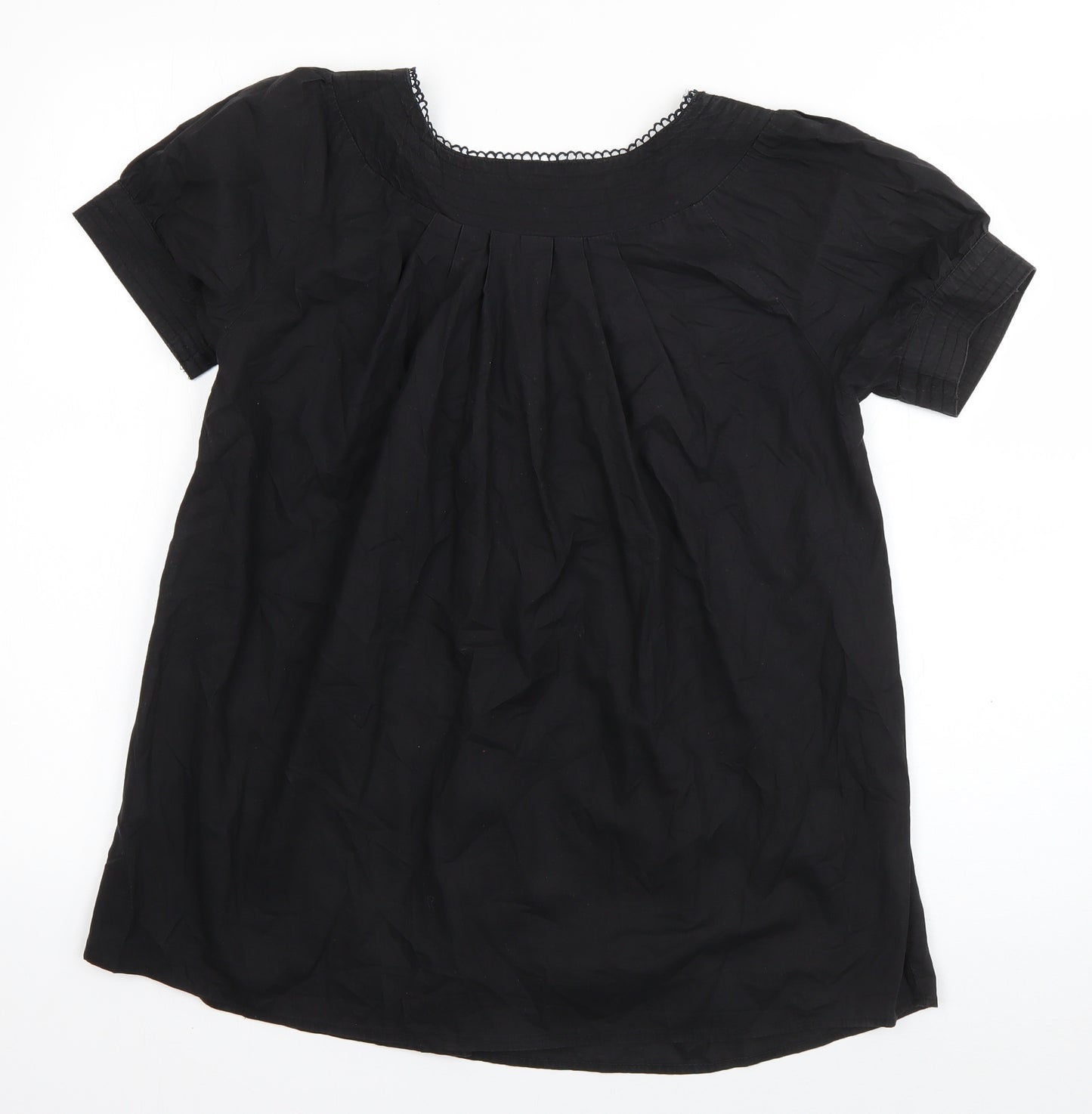 Miss Posh Womens Black  Cotton Basic Blouse Size 10 Square Neck