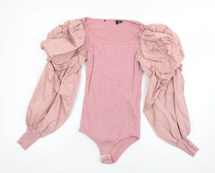 Miss Pap Womens Pink Cotton Bodysuit One-Piece Size 6 Pullover